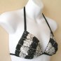 Embroidered Sequins Top & Thong Bikini Competition Swimsuit / Swimwear - S & M