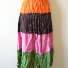 Tie & Dye Boho Hippie Gypsy 4 Tiered Patchwork Skirt
