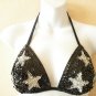 Embroidered Sequins Clubbing Bra Top & Thong Bikini Swimsuit / Swimwear - S & M