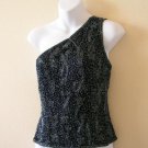 Clubbing Bohemian Heavily Embroidered Formal One Shoulder Blouse Top - M