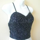 Blue Clubbing Bohemian Heavily Embroidered Formal Blouse Sexy Top - L