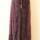 Gothic Hippie Gypsy Bohemian Renaissance Heavily Embroidered Long Skirt - M