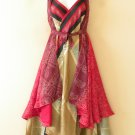 L577 Vintage Silk Magic 34" Long Wrap Skirt Halter Summerwear Tube Maxi Dress