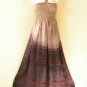 TL82 Silk Women Vintage Halter Tube Smock Maxi Broomstick Dress - XS to XL