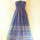 TL80 Bohemian Vintage Silk Halter Tube Smock Maxi Broomstick Dress - XS to XL