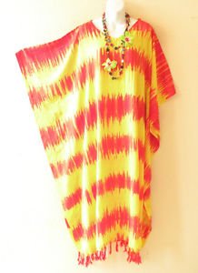 KD245 Tie Dye Batik Hippie Kaftan Caftan Batwing Maternity Dolman Maxi Dress 2X to 5X