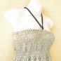 TL103 Embroidered Vintage Halter Tube Smock Maxi Broomstick Dress - XS to XL