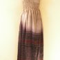 TL82 Silk Women Vintage Halter Tube Smock Maxi Broomstick Dress - XS to XL