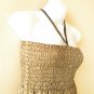 TL87 Women Summer Vintage Halter Tube Smock Maxi Broomstick Dress - XS to XL