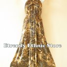 2D114 - Bronze Versatile Silk Multi Scarf Women Maxi Long Dress, Skirt Maternity