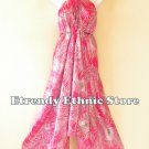 2D106 - Pink Versatile Silk Peacock Wear Scarf Women Maxi Dress Skirt, Maternity 2D106 - Pink Versatile Silk Peacock Wear Scarf Women Maxi Dress Skirt, Maternity