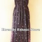 2D108 - Plum Versatile Silk Multi Scarf Women Maxi Long Dress, Skirt Maternity
