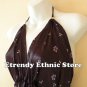 2D108 - Plum Versatile Silk Multi Scarf Women Maxi Long Dress, Skirt Maternity