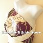 1D118- Versatile White Purple Silk Multi Scarf Women Maxi Halter Dress Maternity