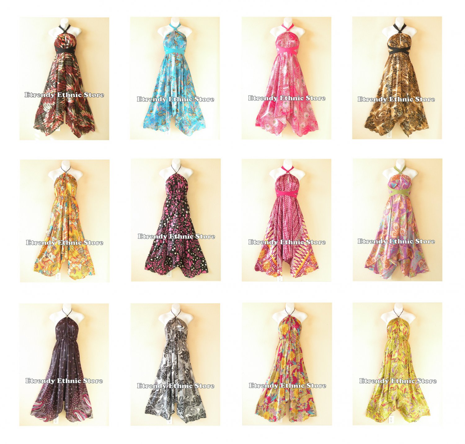 Wholesale 10pcs Versatile Halter Silk Multi Wear Women Scarf Maxi Long Dresses 