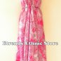 2D106 - Pink Versatile Silk Peacock Wear Scarf Women Maxi Dress Skirt, Maternity