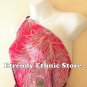 2D106 - Pink Versatile Silk Peacock Wear Scarf Women Maxi Dress Skirt, Maternity