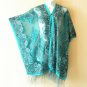 Chiffon Women Sheer Poncho Tunic Scarf / Top / Cover up with Lace Fringes - Free