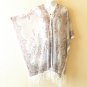 Chiffon Women Sheer Poncho Tunic Scarf / Top / Cover up with Lace Fringes - Free