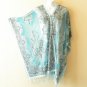 Chiffon Women Sheer Poncho Tunic Scarf / Top / Cover up with Lace Fringes - Free