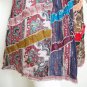Women Bohemian Hippie Peasant Print Patchwork Mini Skirt with Mirror - S & M