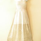 TL91 Beige Women One Size Silk Halter Tube Smock Maxi Broomstick Dress XS to XL TL91 Beige Women One Size Silk Halter Tube Smock Maxi Broomstick Dress XS to XL