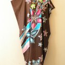 KD112 Batik Women Kaftan Caftan Hippie Tunic Abaya Dolman Maxi Dress L to 1X
