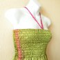 TL72 Bohemian Women Boho Silk Halter Tube Smock Maxi Broomstick Dress - XS to XL