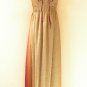 TL83 Brown Embroidered Beaded Halter Tube Smock Maxi Broomstick Dress - XS to XL