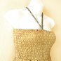 TL89 Beaded Embroidered Boho Halter Tube Smock Maxi Broomstick Dress - XS to XL