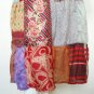 Boho Peasant Hippie Gyspy Multi print Patchwork 4 Tiered Silk Skirt - XS, S & M