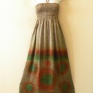 TL50 Bohemian Cocktail Silk Halter Tube Smock Maxi Broomstick Dress - XS to XL