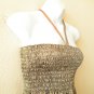TL50 Bohemian Cocktail Silk Halter Tube Smock Maxi Broomstick Dress - XS to XL