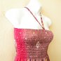 TL56 Women One Size Silk Halter Tube Smock Maxi Broomstick Hippie Dress XS to XL