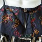Blue Boho Women Hippie Embroidered Sexy Top Blouse - S & M