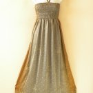TL111 Kariza Embroidered Beaded Halter Tube Smock Maxi Broomstick Dress XS to XL TL111 Kariza Embroidered Beaded Halter Tube Smock Maxi Broomstick Dress XS to XL