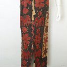 G11 Women Gothic Hippie Straight Patchwork Embroidered Bohemian Long Skirt - XL