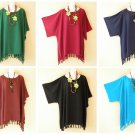 Batik Rayon Plain Solid Plus Kaftan Kimono Poncho Women Blouse Top 2X 3X, 4X, 5X Batik Rayon Plain Solid Plus Kaftan Kimono Poncho Women Blouse Top 2X 3X, 4X, 5X