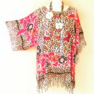 KB659 Butterfly Free Size Kaftan Poncho Kimono Tunic Blouse Top - M L, XL, 1X