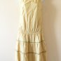Beige Bohemian Hippie Gypsy Tier Women Summer Dress Cute Cotton Sundress - XS