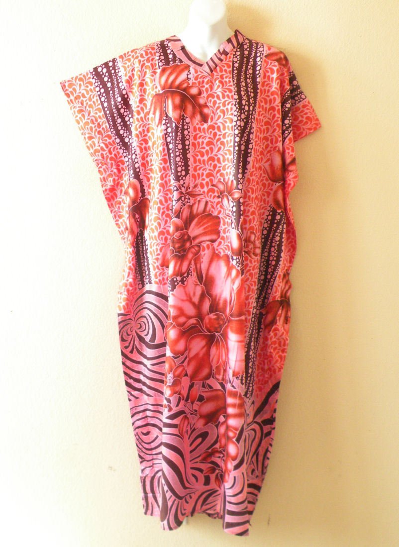 Batik Women Cotton Plus Caftan Kaftan Abaya Dolman Hippy Dress KD402 XL, 1X & 2X