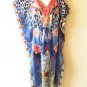 Women Kaftan Abaya Viscose Batwing Empire Waist Maxi Dress EL88 - XL, 1X & 2X
