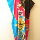 Batik Floral Plus Caftan Batwing Tunic Hippy Maxi Dress KD96 - M, L, XL & 1X