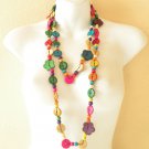 Multicolor Hand Crafted Beaded Ethnic Hawaiian Chain Chunky 60" Necklace - B14