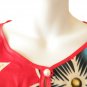 Red Floral Batik Batwing Dolman Kaftan Tunic Hippy Abaya Maxi Dress-XS, S, M & L