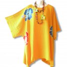 Orange Batik Hibiscus Plus Size Kimono Kaftan Maternity Poncho -2X, 3X, 4X & 5X Orange Batik Hibiscus Plus Size Kimono Kaftan Maternity Poncho -2X, 3X, 4X & 5X
