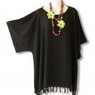KB11 Black Plus Size Caftan Kaftan Tunic Hippy Maternity Blouse 2X, 3X, 4X & 5X KB11 Black Plus Size Caftan Kaftan Tunic Hippy Maternity Blouse 2X, 3X, 4X & 5X