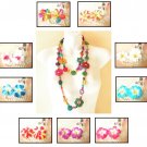 Women Colorful Ethnic Wooden Crafted Chains One Loop Long Flowers Lei Necklace Women Colorful Ethnic Wooden Crafted Chains One Loop Long Flowers Lei Necklace