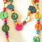 New Women Colorful Wooden Crafted Chains Loop Long Removable Flowers Necklace