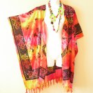 CB303 Gecko Batik Cardigan Duster Kaftan Batwing Jacket Cover up - 3X 4X & 5X CB303 Gecko Batik Cardigan Duster Kaftan Batwing Jacket Cover up - 3X 4X & 5X